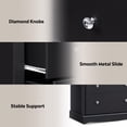 thumbnail image 6 of GALAXHERO 5 Drawer Dresser for Bedroom, Retro Wood Chest of Drawers, Tall Dresser with Round Metal Handle for Living Room, Hallway, Closet, Black, 6 of 10