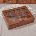 thumbnail image 2 of Estuche de madera con 12 rejillas para guardar bolsitas de té, sobres de azúcar, bolsitas de especias, cajas para café instantáneo con tapa transparente, 2 of 8
