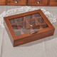 thumbnail image 2 of Estuche de madera con 12 rejillas para guardar bolsitas de té, sobres de azúcar, bolsitas de especias, cajas para café instantáneo con tapa transparente, 2 of 8