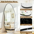 thumbnail image 6 of Antok 76"x36" Teardrop Full-Length Mirror with Stand - Elegant Floor Mirror, Shatterproof, Freestanding/Wall Mount, for Bedroom, Dressing Room, Reinforced Black Frame, 6 of 9