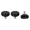 thumbnail image 1 of Uxcell 3 Pcs Perillas Estriadas Manijas de Sujeción M5 x 10mm Rosca Métrica Macho de Acero al Carbono Tornillos de Apriete a Mano Perilla de Estudio Tornillos para Plantillas de Carpintería, Negro, 1 of 6