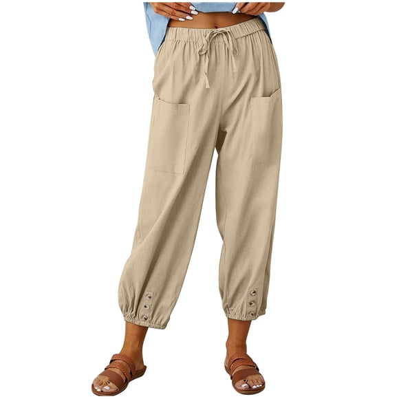 Kcodviy Women Summer High Waisted Womens Pant Suits Casual Pencil Pant Linen Pants Wide Leg Womens Work Pants Business Casual Long Pant Trousers with Pocket Comfy Casual Loose Pants