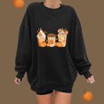 thumbnail image 1 of Jienlioq Hauts pour Femmes Liquidation Femmes Classique Imprimé d'Halloween Col Rond Manches Longues Chandail Ample Hauts, 1 of 8
