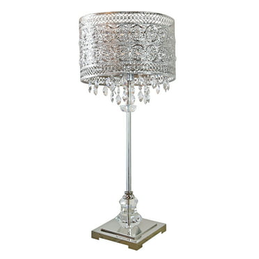 Crystal Table Lamp Turquoise, Turquoise Gloria Crystal Beaded Table Lamp