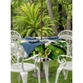thumbnail image 2 of Outdoor Tablecloth with Umbrella Hole and Zipper, St. Patrick's Day Round Table Cloth 60 Inch Waterproof Tablecloth, Green Shamrock Gnomes Gold Coin Beige Picnic Table Cover for Patio Camping, 2 of 7