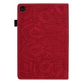 thumbnail image 4 of Dteck Embossed Case For Samsung Galaxy Tab A 10.1 2019 Model SM-T510/T515, 3D Embossed Flower PU Leather Flip Cover Wallet Case Built-in 4 Card Slots, Pencil Holder, Multi-angels Viewing, Red, 4 of 7