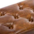 thumbnail image 6 of Duhome Ottoman Bench Faux Leather Upholstered Benches for Bedroom Entryway, Modern Tufted End of Bed Bench Accent Indoor Bench, Brown, 6 of 13