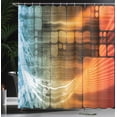 thumbnail image 3 of Ambesonne Cyber Shower Curtain, Science Theme Artwork Print, 69"Wx75"L, Marigold Pale Blue Fawn, 3 of 4