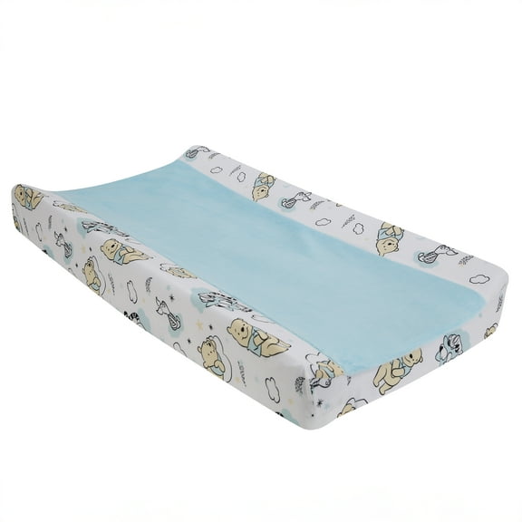 Lambs & Ivy Disney Baby Winnie the Pooh Hugs Soft Blue Minky Changing Pad Cover
