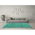 thumbnail image 3 of Ahgly Company Indoor Square Abstract Turquoise Blue Modern Area Rugs, 3' Square, 3 of 4
