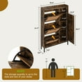 thumbnail image 3 of Huloretions Rattan Shoe Storage Cabinet with 3 Flip Drawers,Modern Shoe Rack Storage Cabinet,Freestanding Organizer with Adjustable Shelves,Narrow Shoe Rack Cabinet for Entryway Hallway Bedroom, 3 of 9