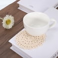 thumbnail image 5 of Fabric Coasters, 10pcs 3 Sizes - Cotton Woven Crochet Doilies, Lace Embroidery Cup Mat with Floral Pattern(Beige), 5 of 5