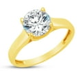 thumbnail image 3 of Solid 14k Yellow Gold Round Cut Large Big Classic Solitaire Wedding Engagement Ring CZ Cubic Zirconia 1.50ct. , Size 9.5, 3 of 7