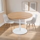 thumbnail image 5 of Ilios Innova | Mesa Redonda Café 80 cm Diseño Tulip Pedestal Central MDF Base Metálica Blanca Comedor Moderno Minimalista Sin Patas, 5 of 9