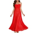 thumbnail image 2 of Blmnix Chemises Womens Nightgown Lightweight Nightgowns Sexy Nightgown Nightgown Long Red Square Neckline Sleeveless Womens Summer Nightgowns, 2 of 7