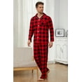 thumbnail image 3 of U2SKIIN Mens Plaid Pajama Set, Soft Print Pajamas for Men, Lightweight Warm PJS with Pockets（Red-black Buffalo Plaid,Small）, 3 of 4