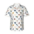 thumbnail image 2 of Xecao Various Rooster print Hawaiian shirt - a stylish short-sleeve button-down for men, perfect for casual beach and tropical outings., 2 of 9