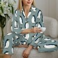 thumbnail image 6 of Vsdgher Penguin Pajamas Set Long Sleeve Sleepwear Womens Button Down Nightwear Pj Sets-Small, 6 of 7