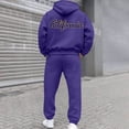 thumbnail image 2 of Zylarhe Men's And Women's Autumn And Winter Fashion Casual Letter Printed Sports Long Sleeved Hoodie Set Men Hop Suit, 2 of 7