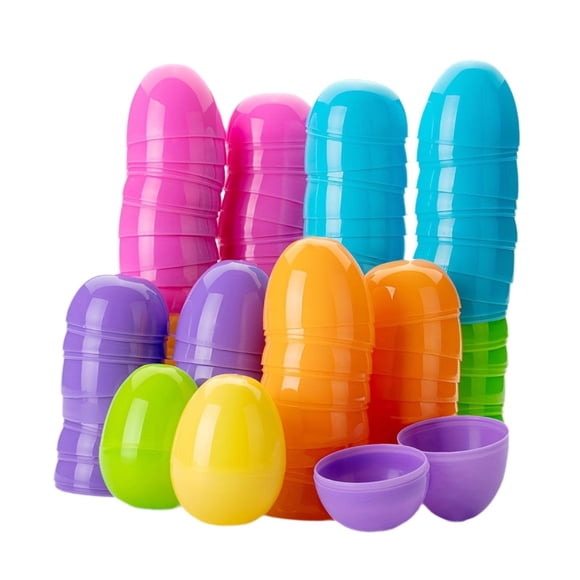 100 huevos de Pascua rellenables, huevos de Pascua vacíos, bolsas de regalo multicolores portátiles con para decoración de fiestas temáticas.