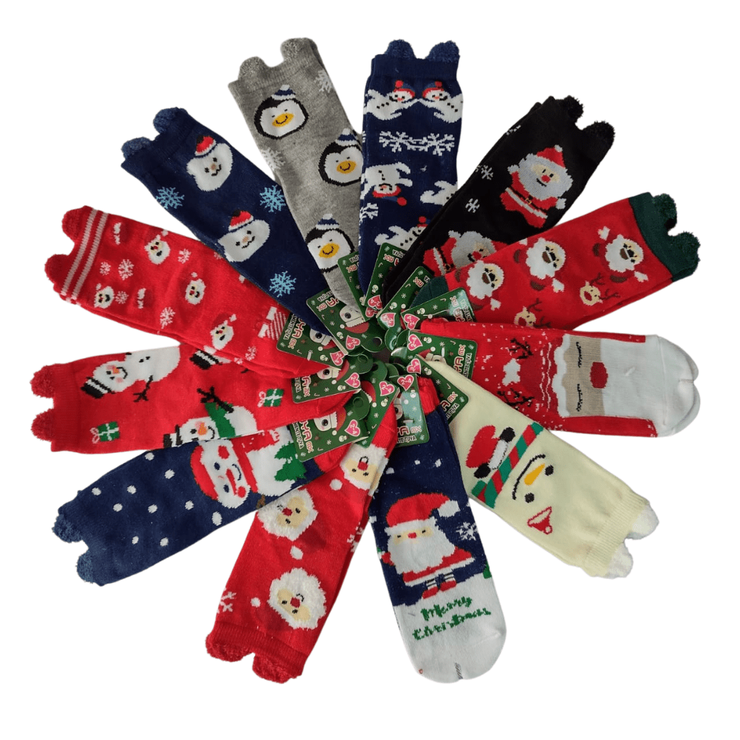 Calcetas Navideñas Niño 8-10 años Orejitas Algodón SET 12 Pares Mauya ...