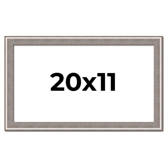 20x11 Frame Grey Real Wood Picture Frame Width 1.25 inches | Interior Frame Depth 0.5 inches | Hans