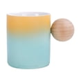 thumbnail image 1 of Ceramic Coffee Mug  Creative Wooden Ball Handle Mug 7.7oz，for Coffee  Tea  Cappuccino  Cocoa, 1 of 10