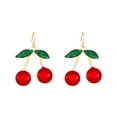 thumbnail image 1 of Pendientes con colgante de cereza para mujer, aretes de estilo central, temperamento retro, accesorios dulces y bonitos, 1 of 5