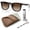 Polished Havana Frame | Brown Lens, variant on RB4420 POLARIZED Square Shaped Sunglasses for Men & Women - Includes Official Rayban Eyewear Kit - Ideal Formal & Casual Wear Sunglasses - Dark Green Lens