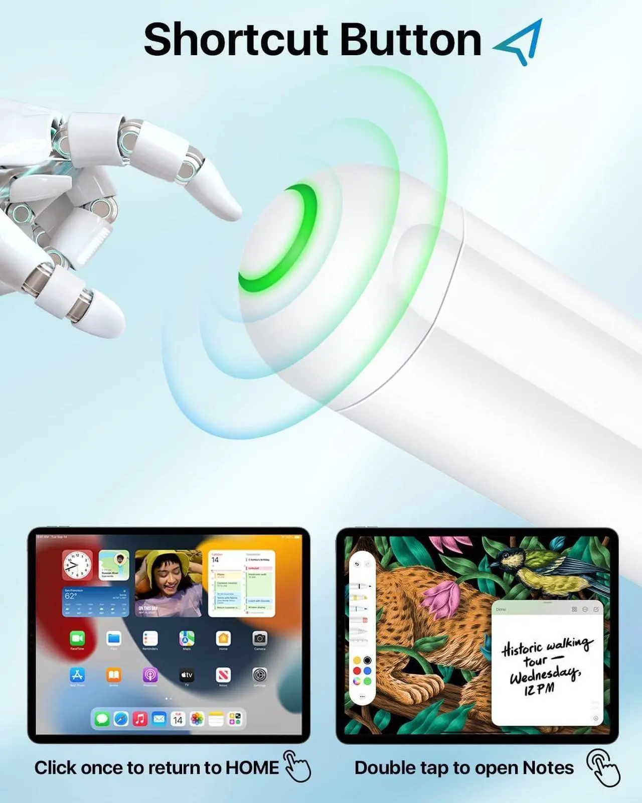 Magnetic Wireless Charging Pencil 2nd Generation, Stylus Pen Same as Apple Pencil 2 Gen, Compatible with iPad Pro 11 in 1/2/3/4, iPad Pro 12.9 in 3/4/5/6, iPad Air 4/5, iPad Mini 6