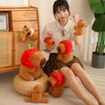thumbnail image 4 of Muñeco de peluche de capibara esponjoso Kawaii de 112-45cm, capibara con sombrero de fresa, animales de peluche, regalo de cumpleaños, decoración del hogar, 4 of 5