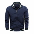 thumbnail image 4 of Chaqueta bomber informal de color liso a la moda para hombre, abrigo ajustado para hombre, nueva llegada, chaquetas de béisbol, chaqueta para hombre, ropa deportiva para primavera y otoño, 4 of 5