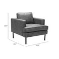 thumbnail image 6 of Decade Armchair Vintage Gray Accent Chair, Modern Style, Plush and durable faux leather fabric, Plywood, Indoor Living, 6 of 11