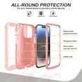 thumbnail image 3 of Phone Case for iPhone 13 Pro Max, 3 In 1 Cover with Ring Holder Kickstand Hybrid Shockproof Military Grade Protective Hard PC Soft Silicone Case for iPhone 13 Pro Max for Women Men, Rosegold, 3 of 5