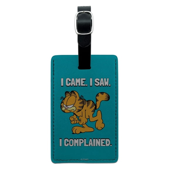 Garfield I Came. I Saw. I Complained. Rectangle Leather Luggage Card Suitcase Carry-On ID Tag