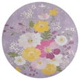 thumbnail image 3 of Floral Colorful Flower Soft Bedroom Round Area Rug, Washable Cute Nursery Circle Throw Mat, Non-Slip Contemporary Small Low Pile Floor Carpet for Dorm Bedside, 3 of 6