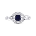 thumbnail image 2 of FB Jewels Sterling Silver Womens Round Lab-Created Blue Sapphire Solitaire Diamond Ring 5/8 Cttw, 2 of 4
