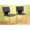 thumbnail image 1 of Skyline Decor Dark Brown Leather Dining Chair with Chrome Frame (Set of 2), 1 of 4
