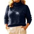 thumbnail image 3 of MexChoioe Women's Sweaters Turtleneck Sparkly Glitter Long Sleeve Casual Pullover for Women, 3 of 4