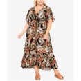 thumbnail image 1 of avenue Womens Sasha Flutter Sleeve Maxi Dress, Multicoloured, Plus Size, 20W, 1 of 1