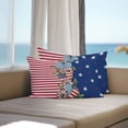 thumbnail image 5 of Waterproof Throw Pillow Covers Set of 2, 20x12 Inch 4th of July Decorative Pillowcases Outdoor Pillow Slip Cushion Covers Set for Couch Tent Red Blue Striped Stars Independence Day, 5 of 7