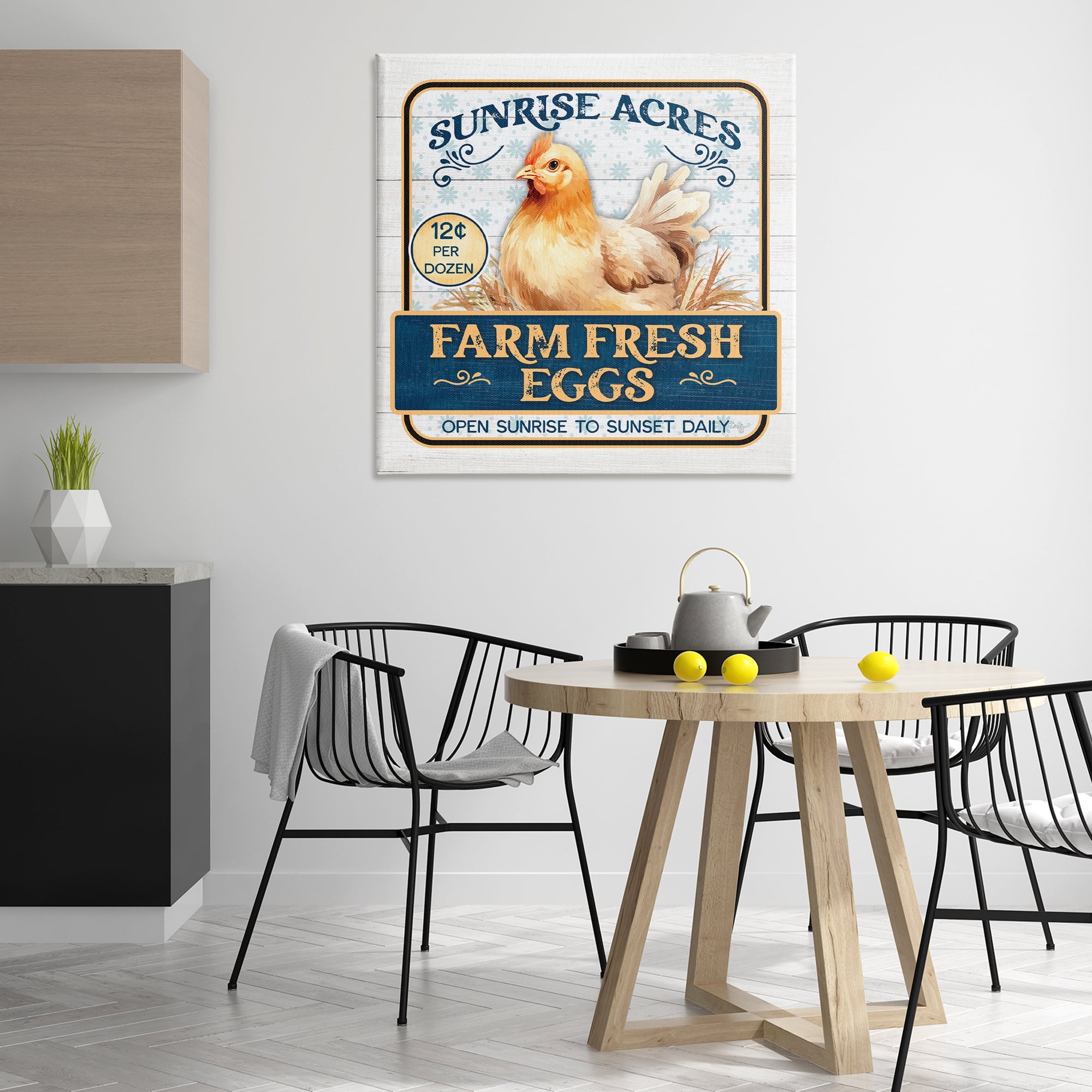 Stupell Industries Farm Fresh Eggs Animals & Insects Painting Gallery Wrapped Canvas Art Print Wall Art, 36 x 36