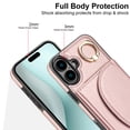 thumbnail image 3 of Allytechgroup Wallet Phone Case for Apple iPhone 16, Shockproof PU Leather TPU iPhone 16 Case with Card Holder & Ring Stand Protective iPhone 16 Cover, Rosegold, 3 of 7