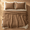 Camel Brown-Full/Queen (92" X 96"), variant on Border Frame Washed Black Full/Queen (92" X 96") 3-Piece Cotton Quilt Bedding Set