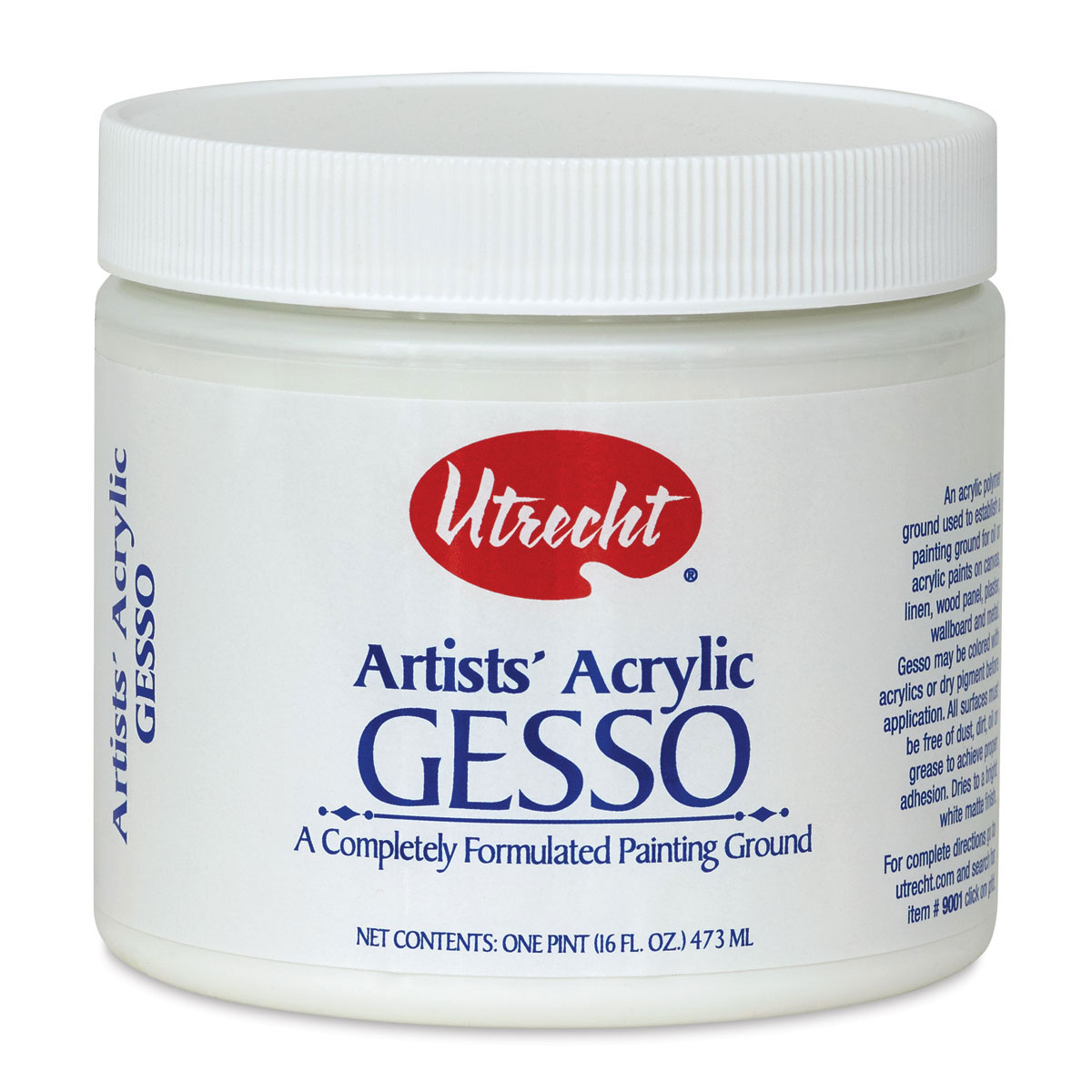 Utrecht Artists Acrylic Gesso Medium Bodied, White, Pint Walmart