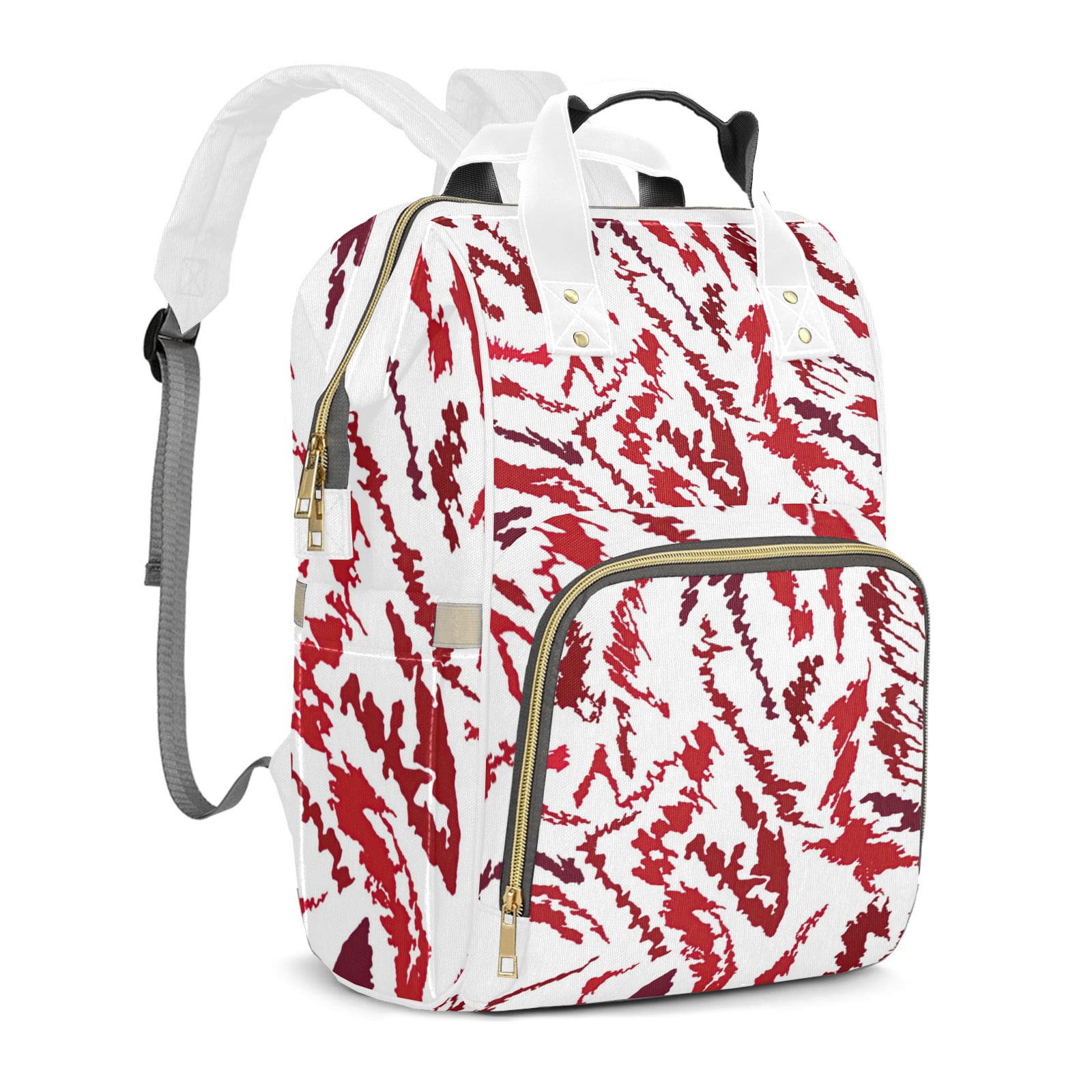 Zebra Print Diaper Backpack – Large Capacity, Insulated Baby Bottle Pocket, Multifunctional Mommy Bag for Boys & Girls