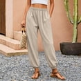 thumbnail image 5 of Yifymode Women Barrel Pants Wide Leg Palazzo Summer Baggy Harem Boho Casual Trousers with Pockets Beach Vacation,Khaki S, 5 of 6