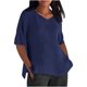 thumbnail image 1 of Vestidos Casuales Para Mujer, Blusas De Mujer De Moda Blusa de verano para mujer, con cuello en V, manga corta, holgada, con botones y lino, 1 of 5