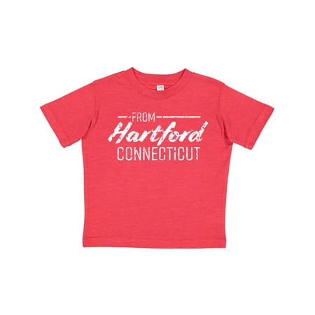

Inktastic From Hartford Connecticut in White Distressed Text Gift Toddler Boy or Toddler Girl T-Shirt