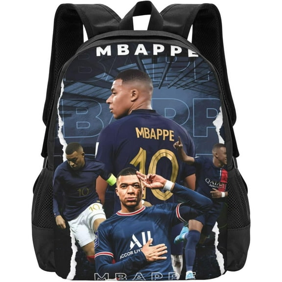 #10 Mbappe #7 Ronaldo Adult Simplicity Backpacks Bag Laptop Bag Bookbag Backpack 16.5 Inch For Daily,Black